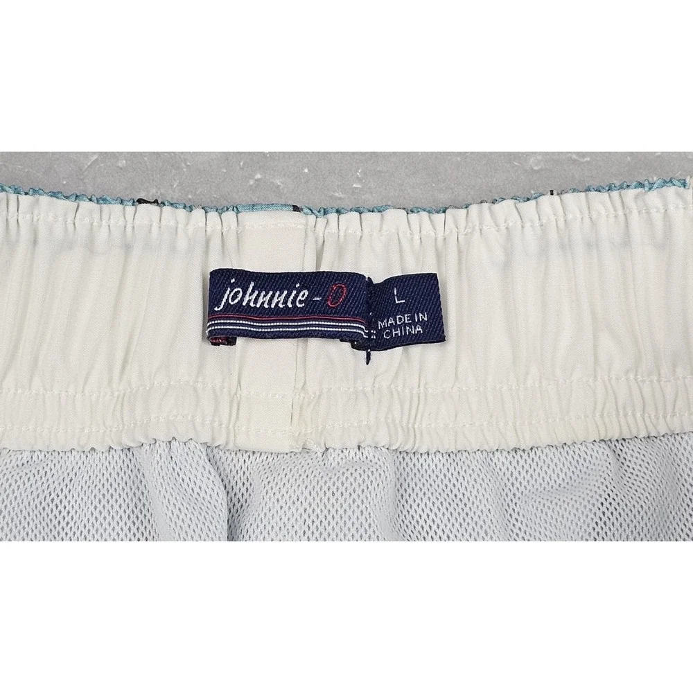 Johnnie-O BoardShorts Mens Large Blue Rowan Half‎ Elastic Stretch Swim Trunks